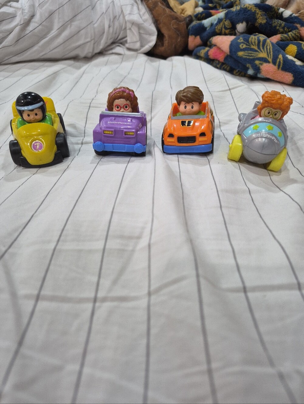 Fisher Price Little People Wheelies Koby, Maggie, Sofie Lot Of 4